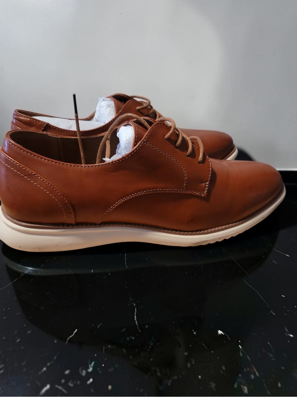 Jousen casual plain toe oxford/derby shoes featuring a contrasting white athleti
